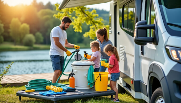 découvrez notre guide pratique qui vous accompagne dans le nettoyage efficace des réservoirs d'eaux usées de votre camping-car. apprenez des méthodes simples et des astuces pour maintenir votre véhicule en parfait état, optimiser son utilisation et assurer votre confort lors de vos voyages en pleine nature.