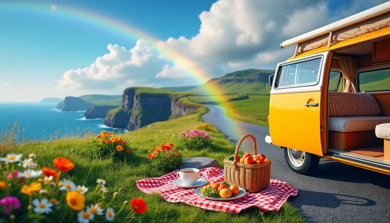 découvrez l'irlande comme jamais auparavant avec notre aventure en camping-car ! explorez des paysages à couper le souffle, des côtes sauvages aux charmants villages, et laissez-vous emporter par la magie de cette terre celte. préparez-vous à vivre des moments inoubliables sur la route.