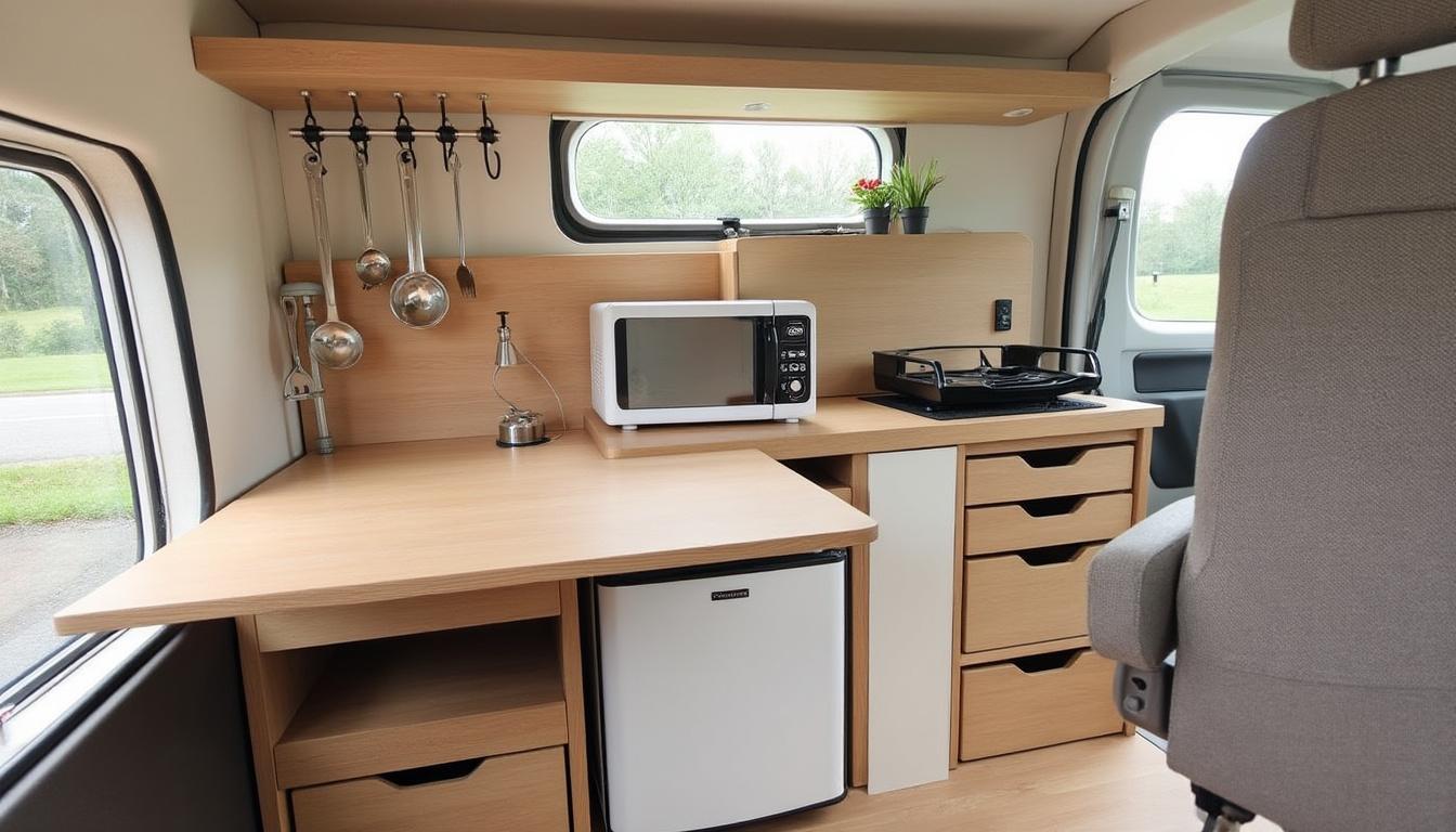 découvrez nos conseils pratiques pour aménager un coin cuisine fonctionnel dans votre van. optimisez l'espace, choisissez les bons équipements et créez un environnement pratique et agréable pour vos aventures culinaires sur la route.