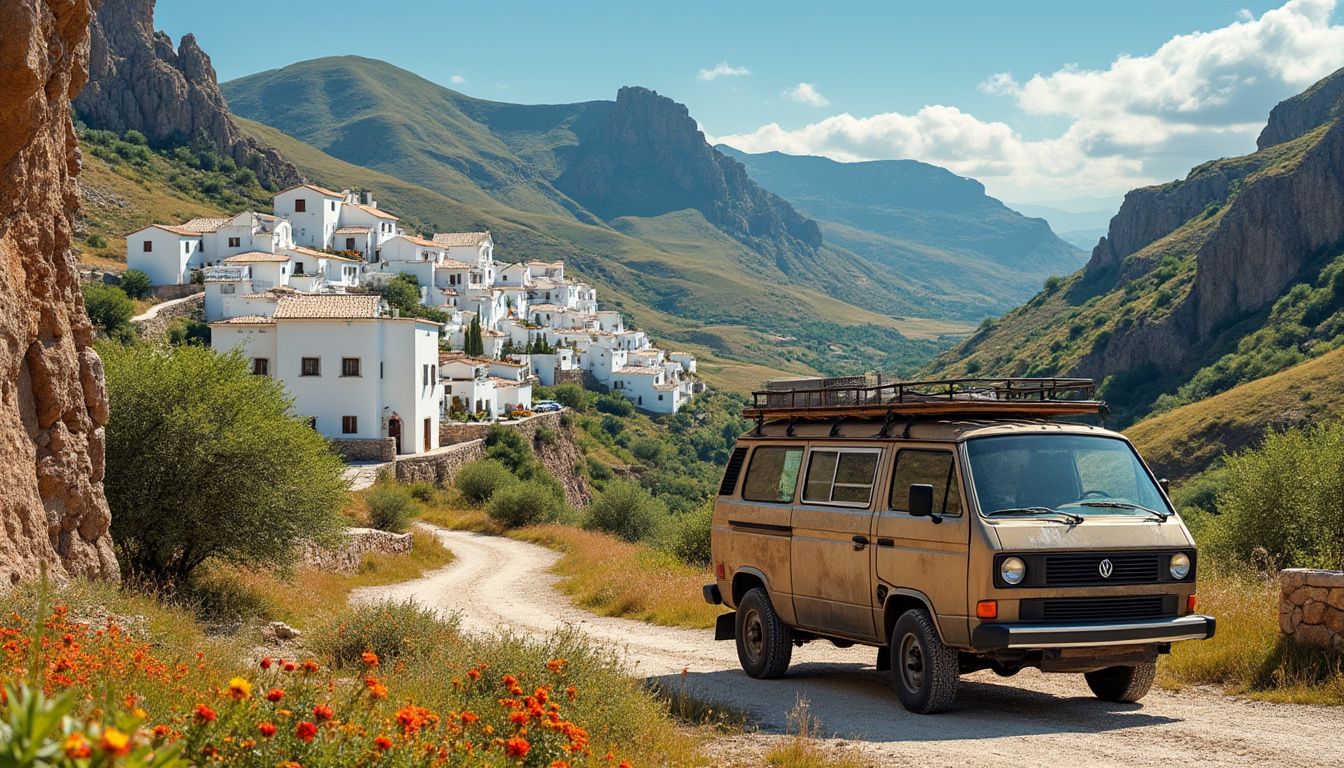 partez à l’aventure en van à travers l’andalousie et découvrez un itinéraire authentique au cœur des villages blancs, entre paysages époustouflants, culture locale et charme typiquement andalou.