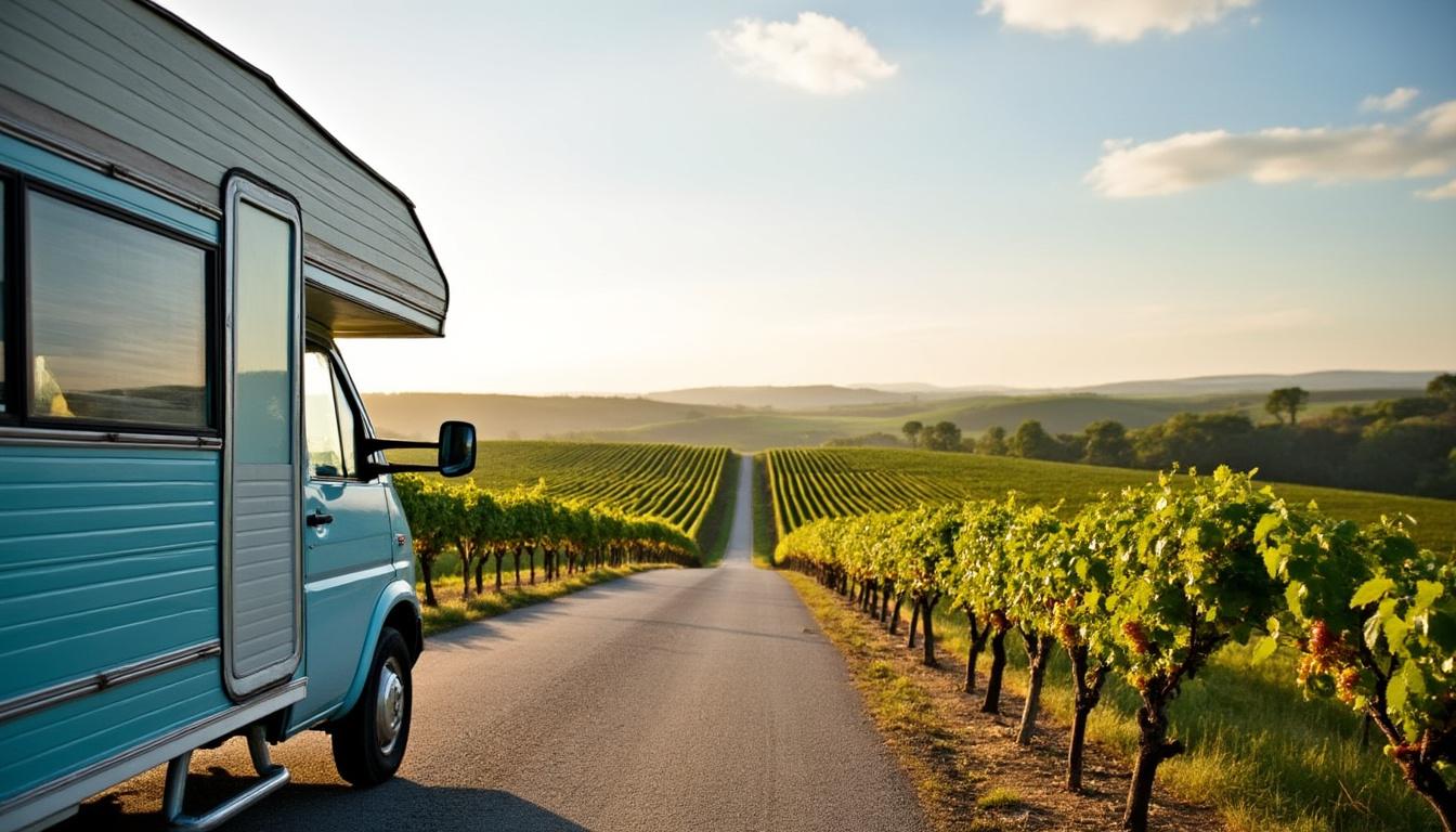 découvrez une aventure unique en camping-car le long de la célèbre route des vins du médoc. profitez des paysages magnifiques, des vignobles prestigieux et des saveurs authentiques du terroir bordelais.