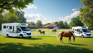 explorez l'univers des campings-cars au cœur du monde équestre et vivez une expérience unique alliant liberté et passion des chevaux.